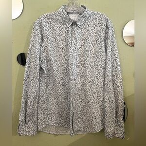 Denim & Flower Men’s Long Sleeve Button Down Dress Shirt. Size L